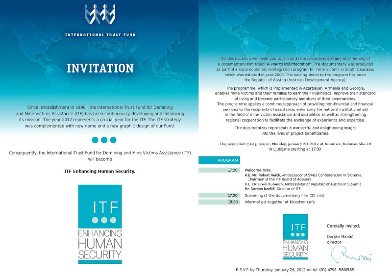 Invitation to ITF Social Event