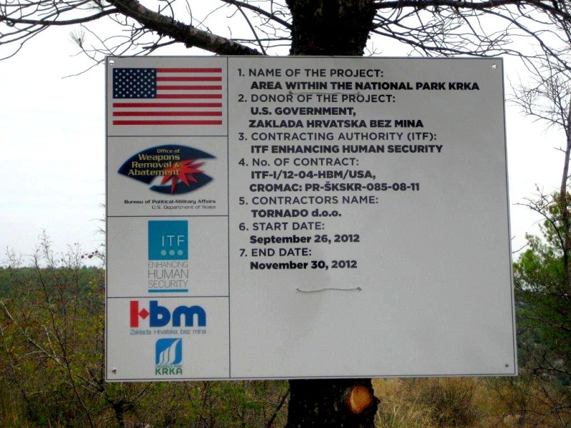 Demining works on the Project “Area of national park Krka” in Šibenik knin county in Croatia started in september 2012